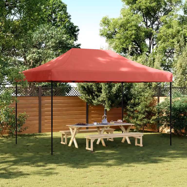 vidaXL Tenda da Festa Pieghevole Pop-Up Rosso e Nero L/P/H: 440 x 292 x 315 cm