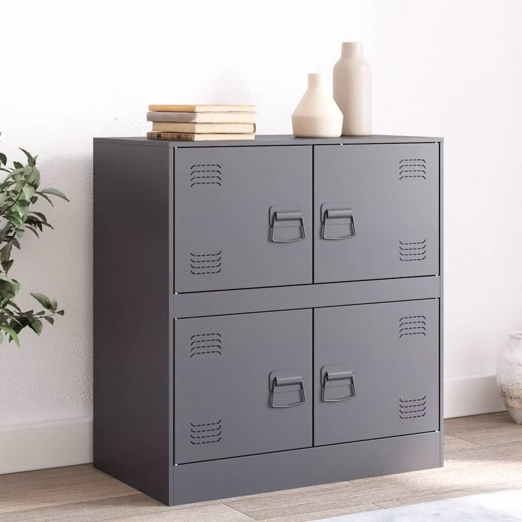 Credenza moderna vidaXL in acciaio antracite opaco L: 67 cm, P: 39 cm, H: 73 cm