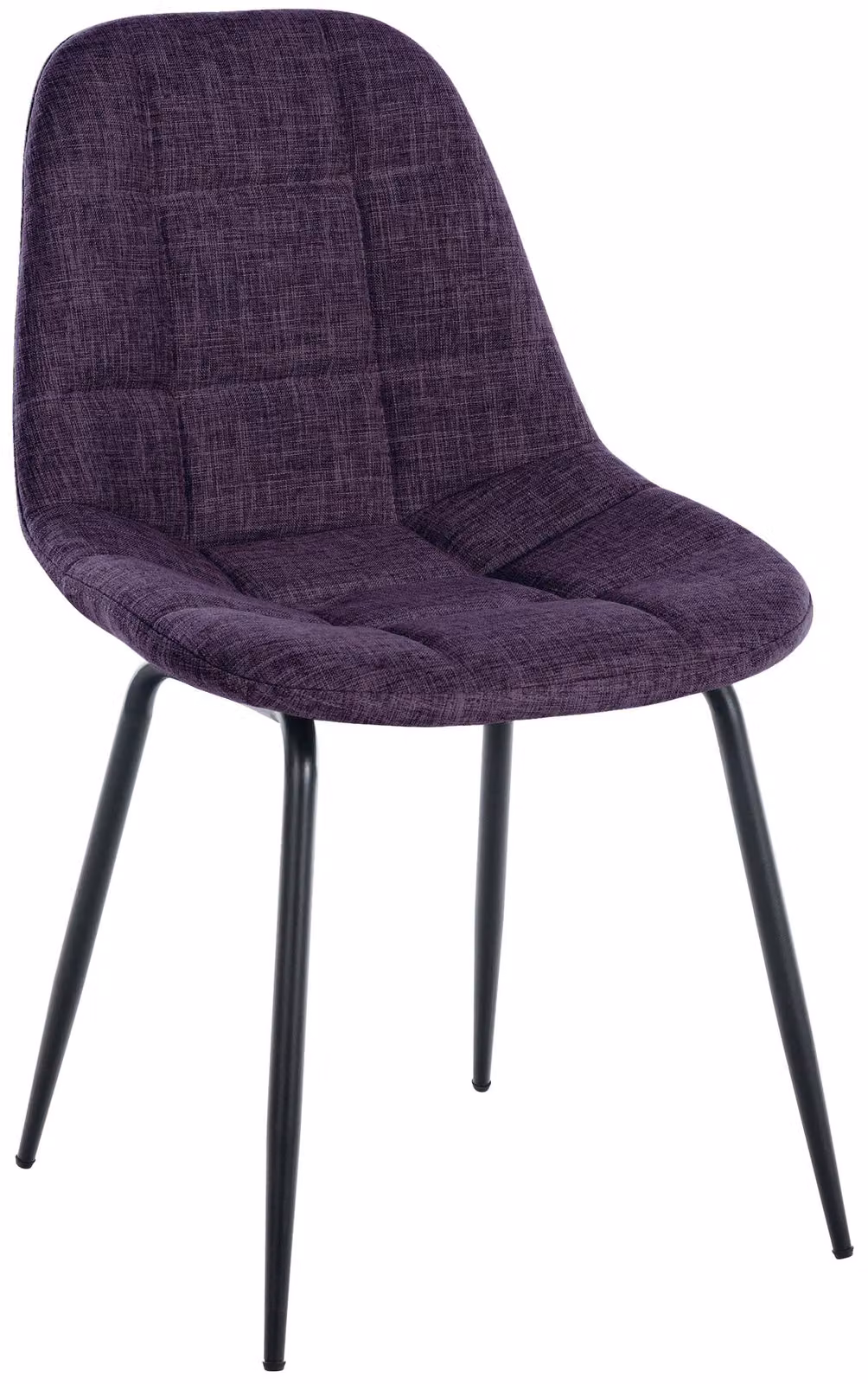 Sedia CLP Tom, con struttura in metallo e imbottitura di alta qualità, rivestita in tessuto color viola