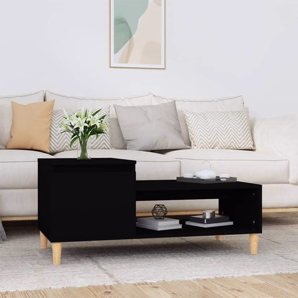 vidaXL Tavolino nero 100x50x45 cm in legno - Tavolino - Tavoli da caffè - Tavolino - Tavolo da divano
