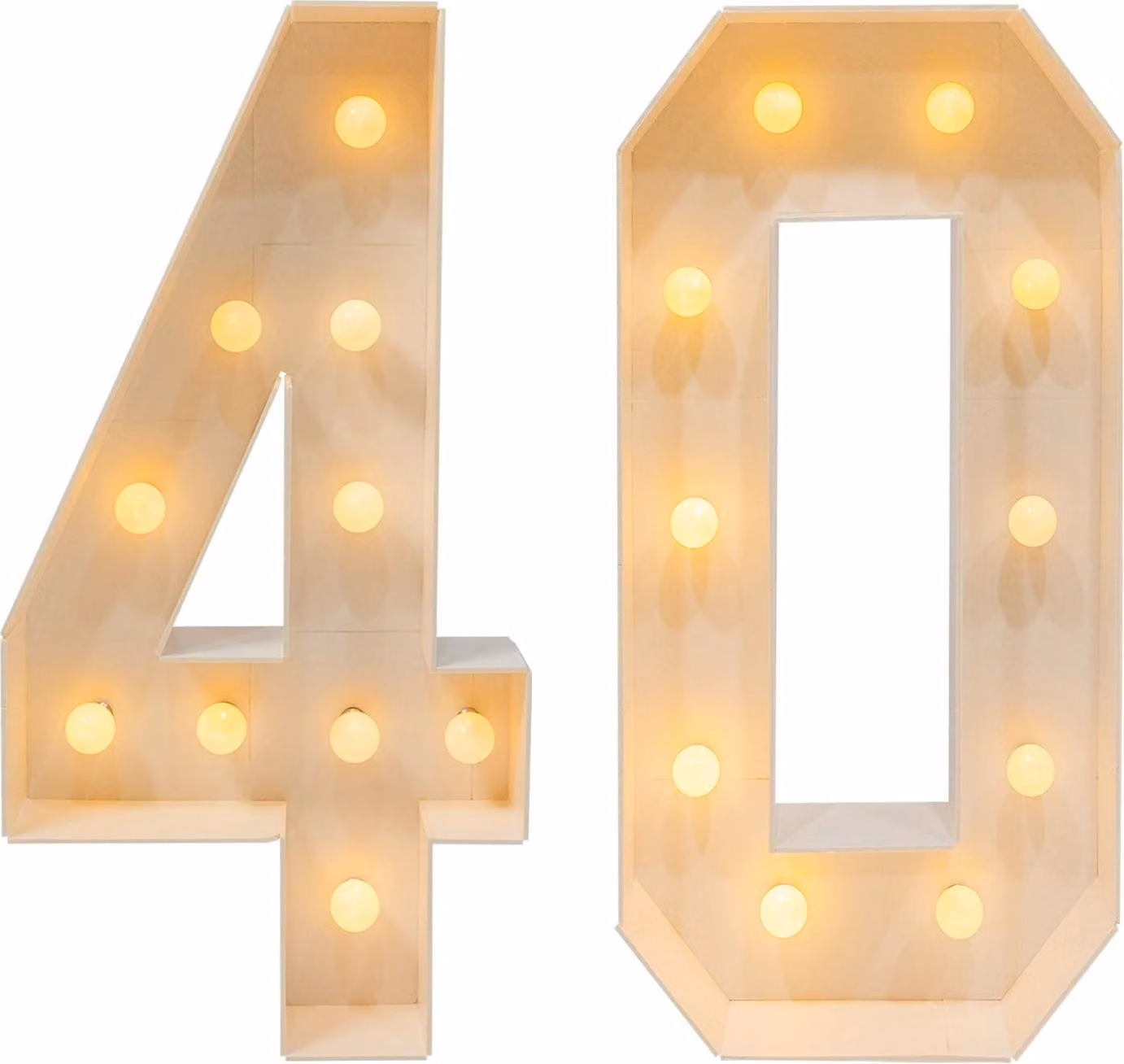 Numeri luminosi a LED, design vintage, a batteria, bianchi