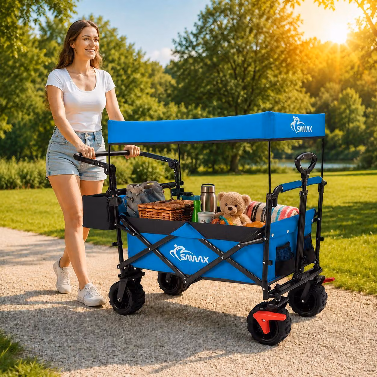 SAMAX Carrello pieghevole Offroad con tetto - Blu