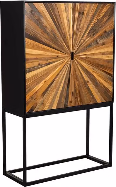 Credenza in legno di recupero marrone con 2 ante 100x40x160h cm