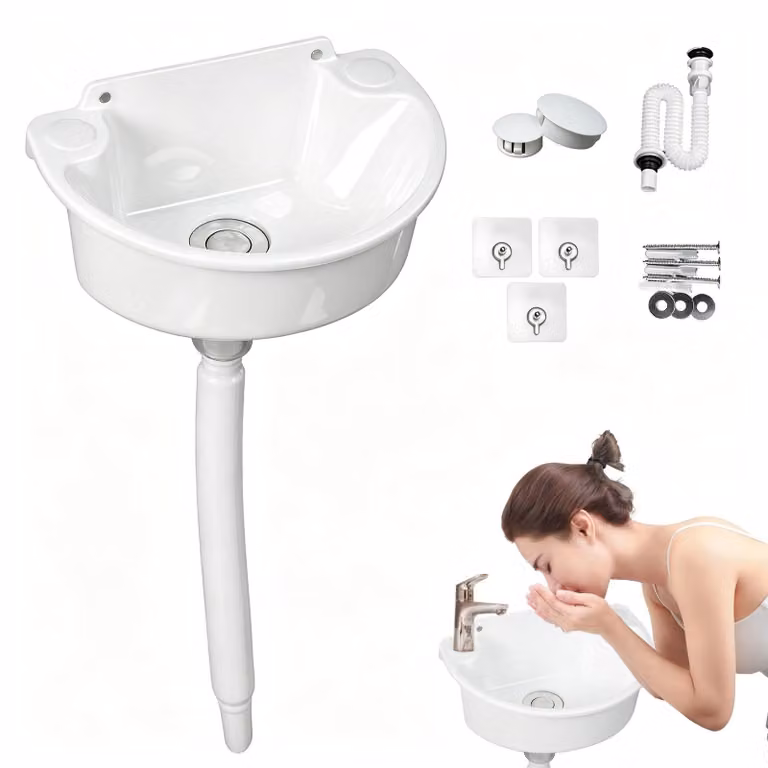 Solidchoice - Lavabo da bagno in plastica, semplice e ideale per uso domestico
