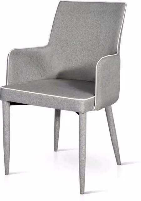 Set 2 sedie in tessuto grigio con bordo bianco misure l.55 h.89 p.54 hs.49