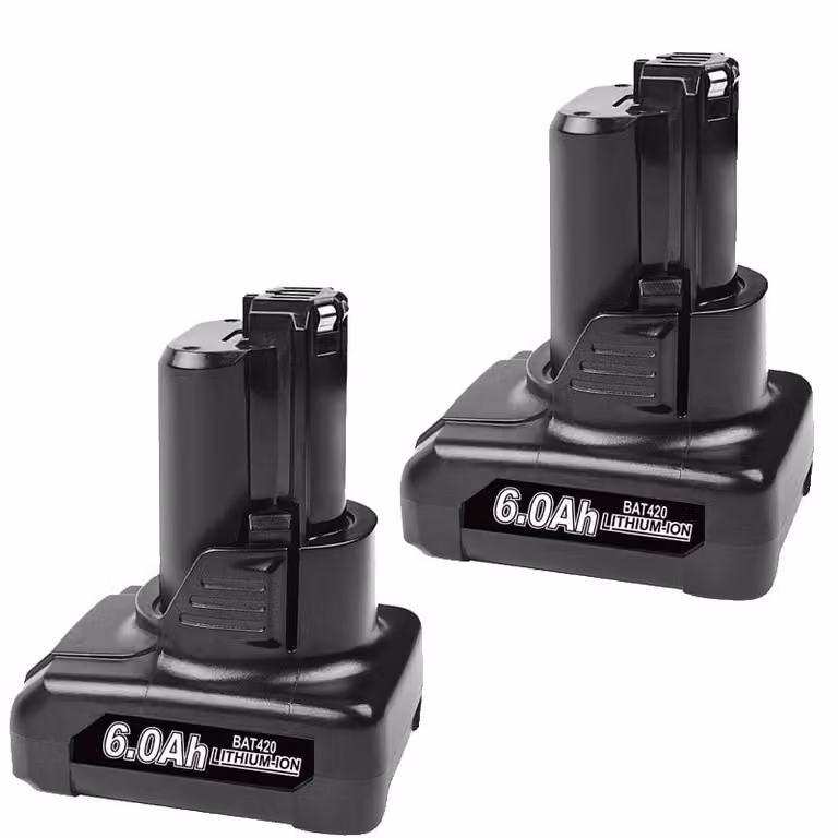Batteria di ricambio, capacità 6000mAh, compatibile con utensili elettrici da 10,8V, 2 pezzi BAT420 60Ah