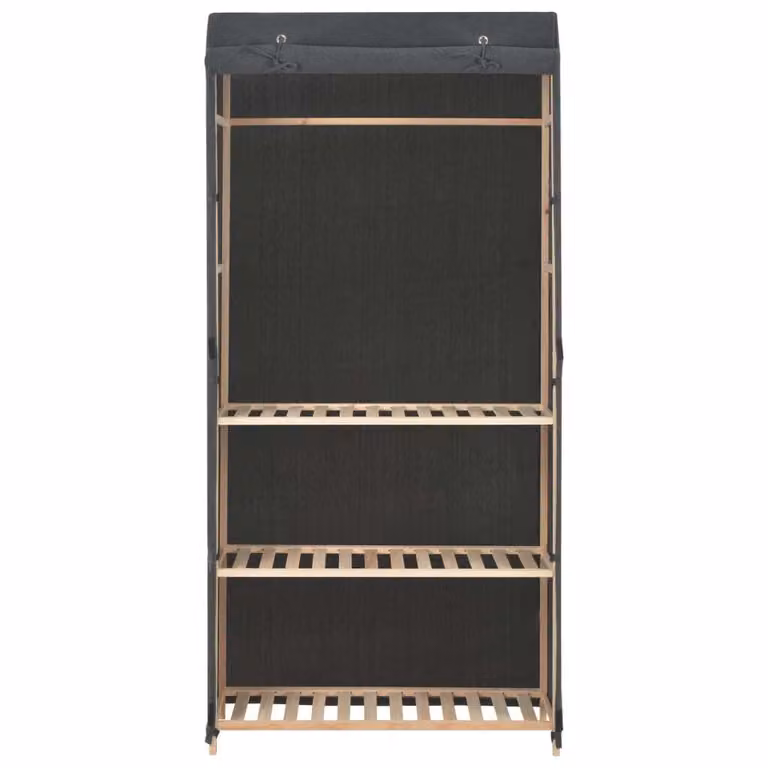 Armadio a 3 Ripiani Grigio 79x40x170 cm in Tessuto