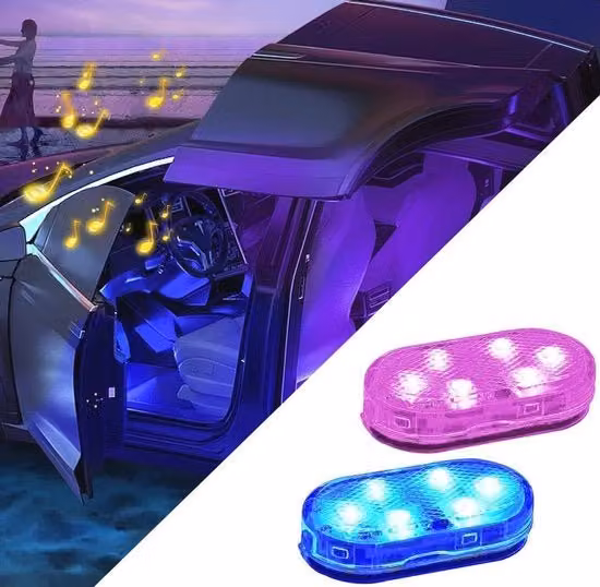 Verlichtura a LED Magnetica per Auto - Senza Fili, Ricaricabile e 7 Colori