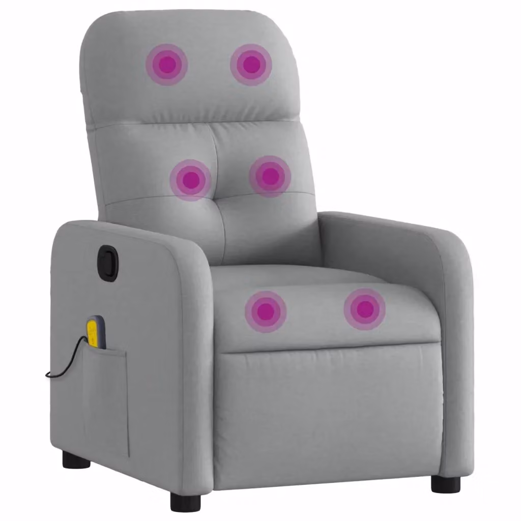 Poltrona Relax Reclinabile vidaXL in Tessuto Grigio con Braccioli e Regolazione Manuale – 2