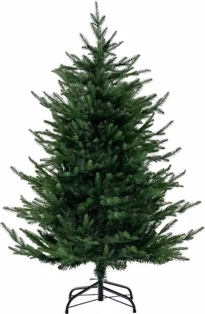 Albero di Natale artificiale Design Mania verde con 386 rametti in PE e PVC e 180 luci a LED bianco caldo, Altezza: 136 cm – 1