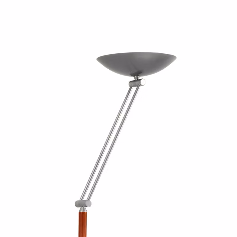 Aluminor Lampada da terra con luce lettura Lib V, dimmerabile, Legno scuro, Soggiorno / Sala da pranzo, Metallo, Moderno, Lampada LED da terra