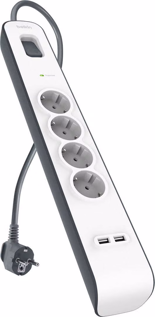 Belkin Steckdosenleiste 4-fach + 2xUSB-A, 2m Kabel BSV401vf2M-V2