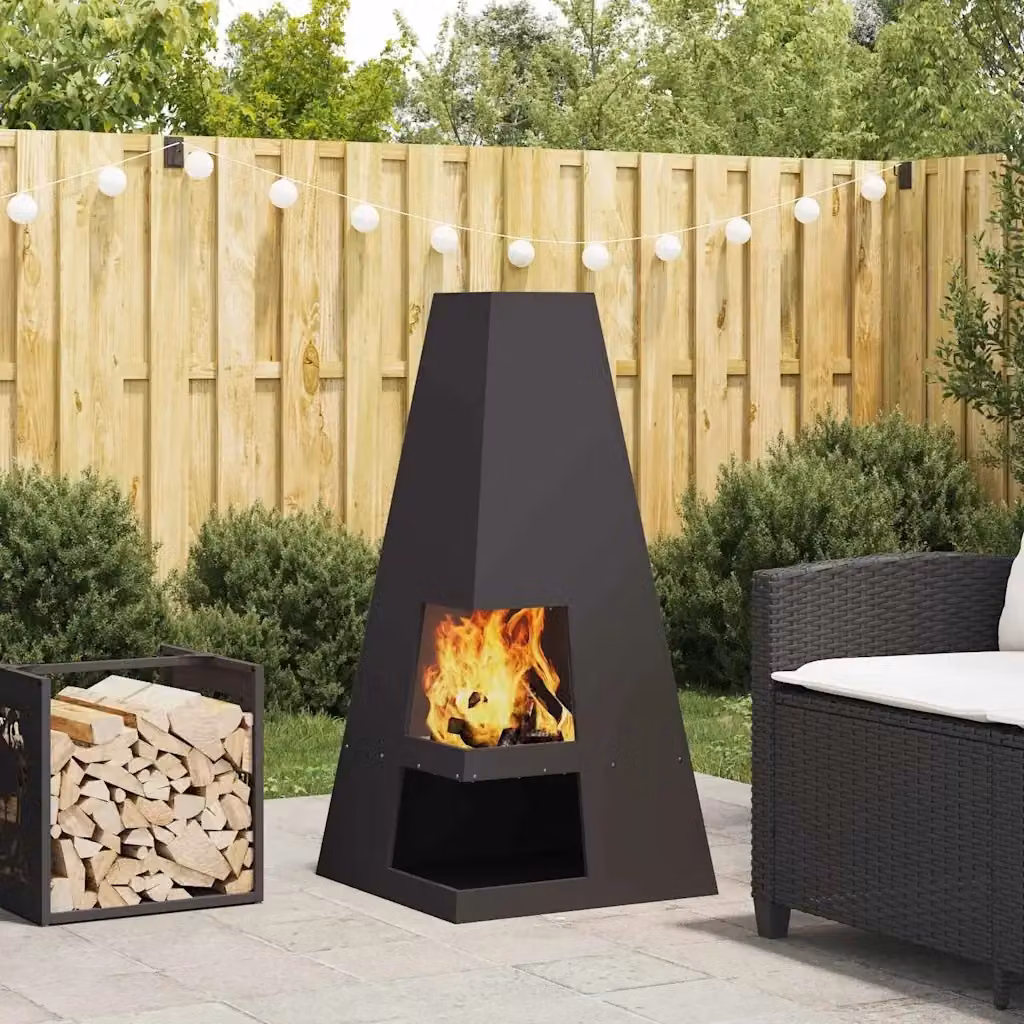 Focolare Design In in acciaio nero CFW8108601 L/P/H: 50 x 50 x 100 cm – 2
