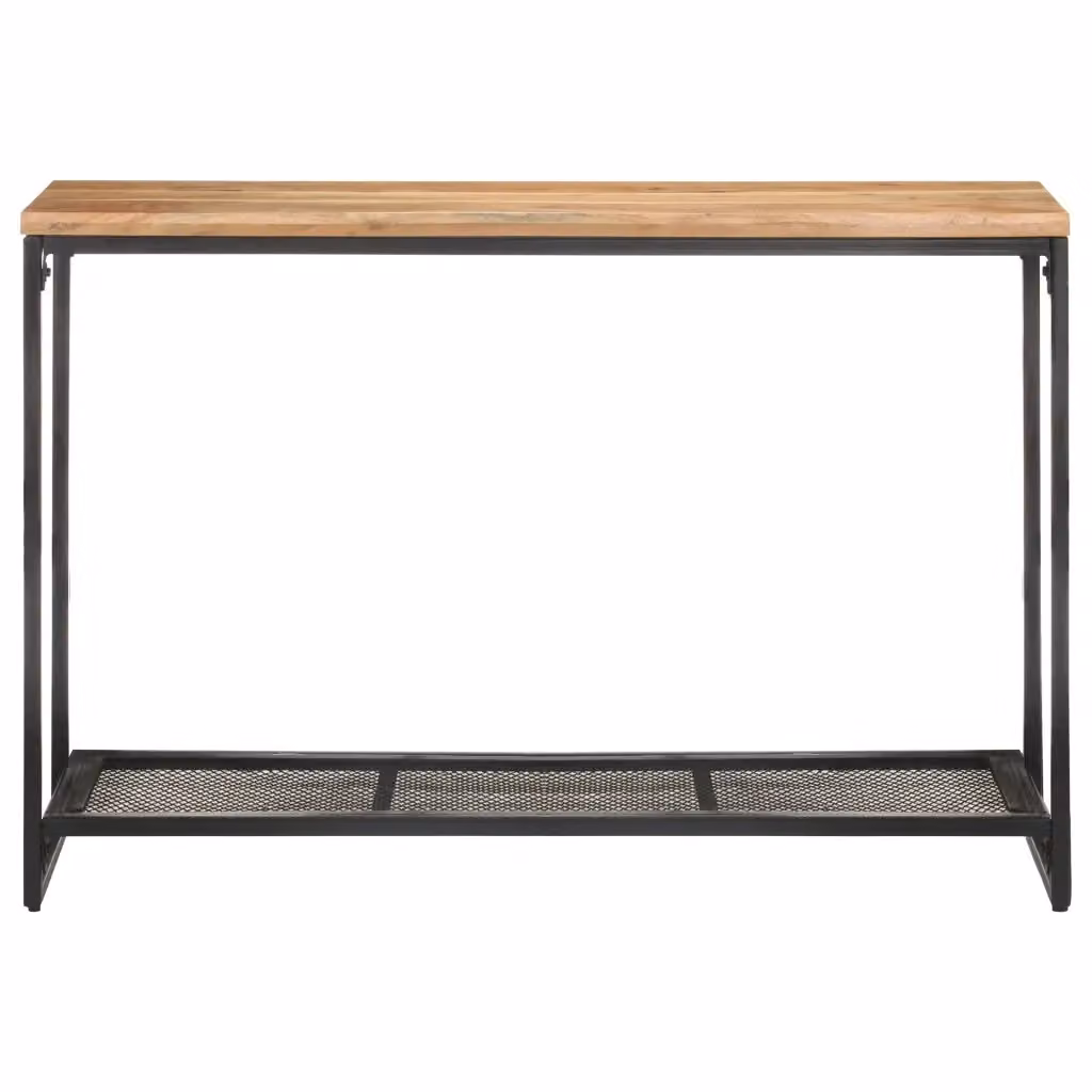 Tavolo Consolle da Ingresso DESIGN IN in Legno di Acacia e Metallo, Stile Rustico, L 110 x P 35 x H 75 cm – 2
