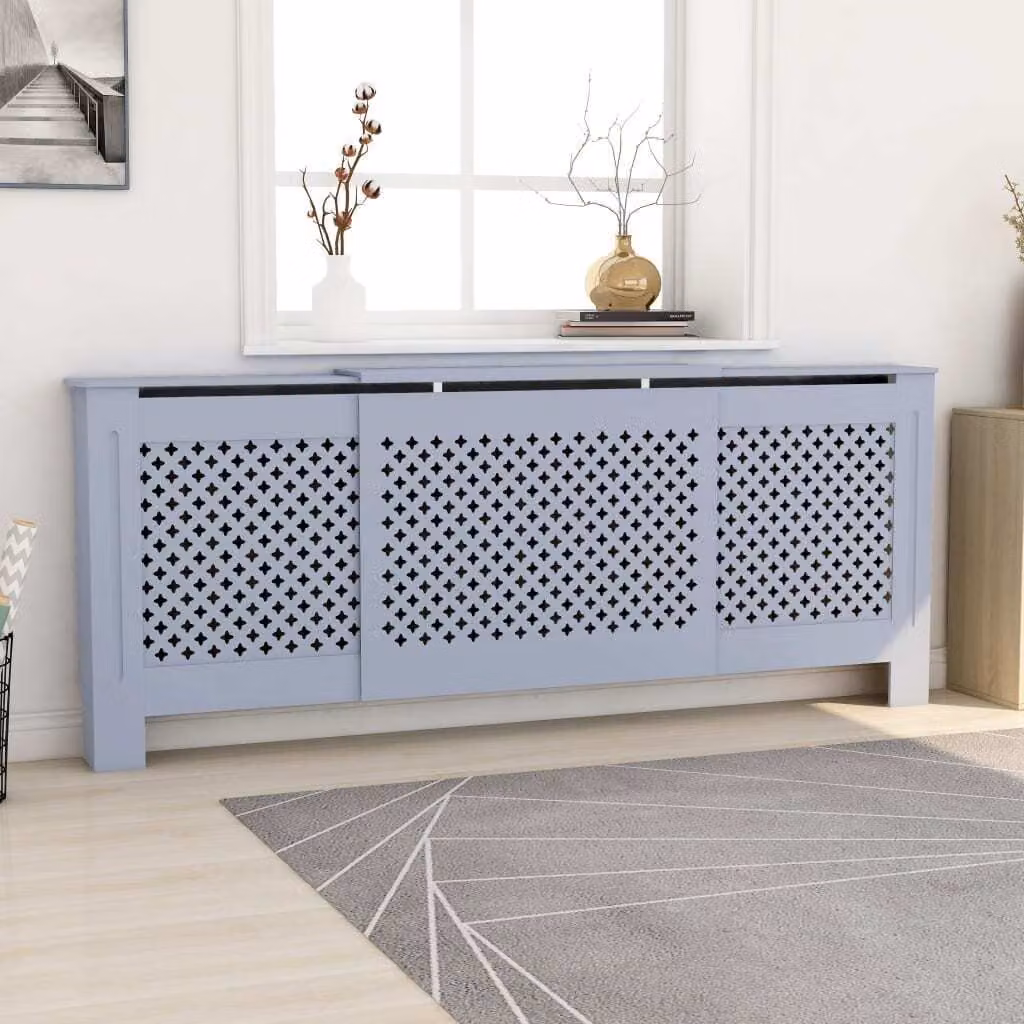 The Living Store Copriradiatore in MDF grigio 205 cm