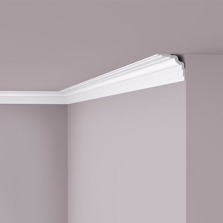 Cornice a soffitto NMC WT25 WALLSTYL Noel Marquet Battiscopa decorativo Battiscopa decorativo moderno colore bianco 2 m
