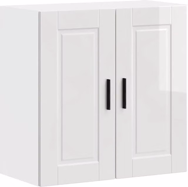 Pensile da cucina moderno HELLOSHOP26 in legno composito bianco lucido L: 60 cm, P: 31 cm, H: 60 cm