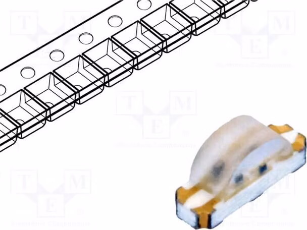 5 LED, 2÷2,4/2÷2,4V, 1204 SMD, 3,2x1x1,5mm, 130°, colore: rot/verde, 20mA, LTST-S115KRKGKT, LED per dispositivi