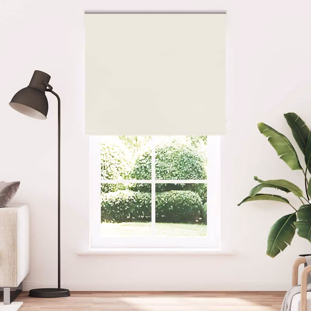 Tenda a Rullo Oscurante vidaXL in Poliestere, Colore Bianco, L: 120 cm, H: 230 cm