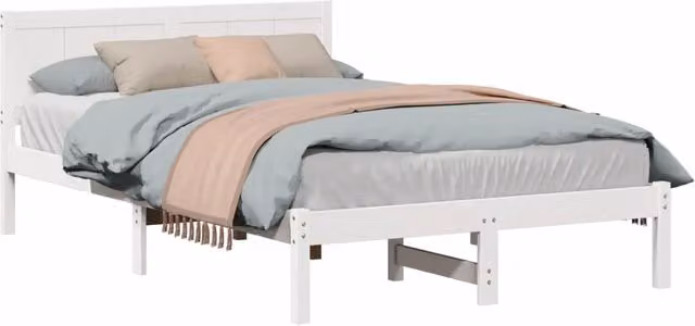 Letto matrimoniale | Letto per adulti | Struttura del letto Bianco 120 x 200 cm Legno massello di pino