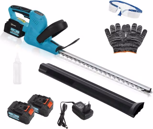 Tagliasiepi Elettrico a Batteria XYLO con Lama da 51 cm e Motore Ricaricabile Blu