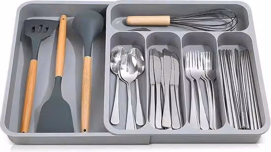 Supporto per taglieri, cassetto portaposate estraibile, cassetti estraibili per cucina, portaposate regolabile, organizer da cucina con inserto per cassetti