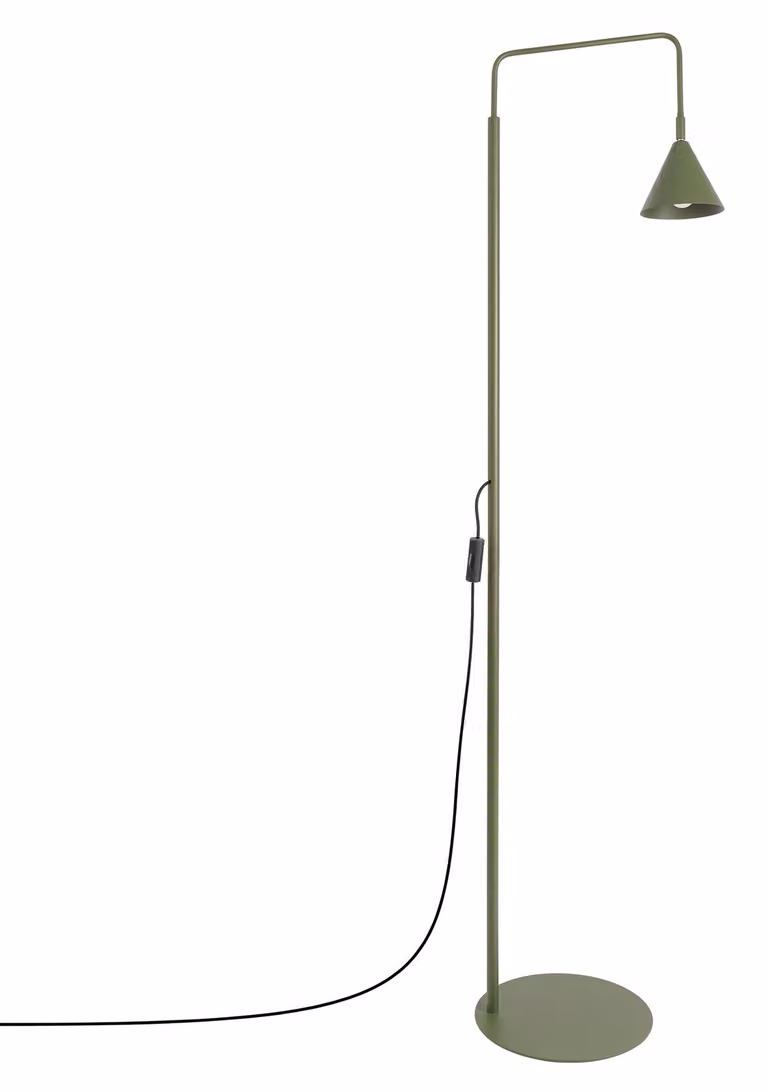 Lampada da terra NOX verde oliva 1xE14 10W acciaio 165x30x30 cm Sollux Lighting