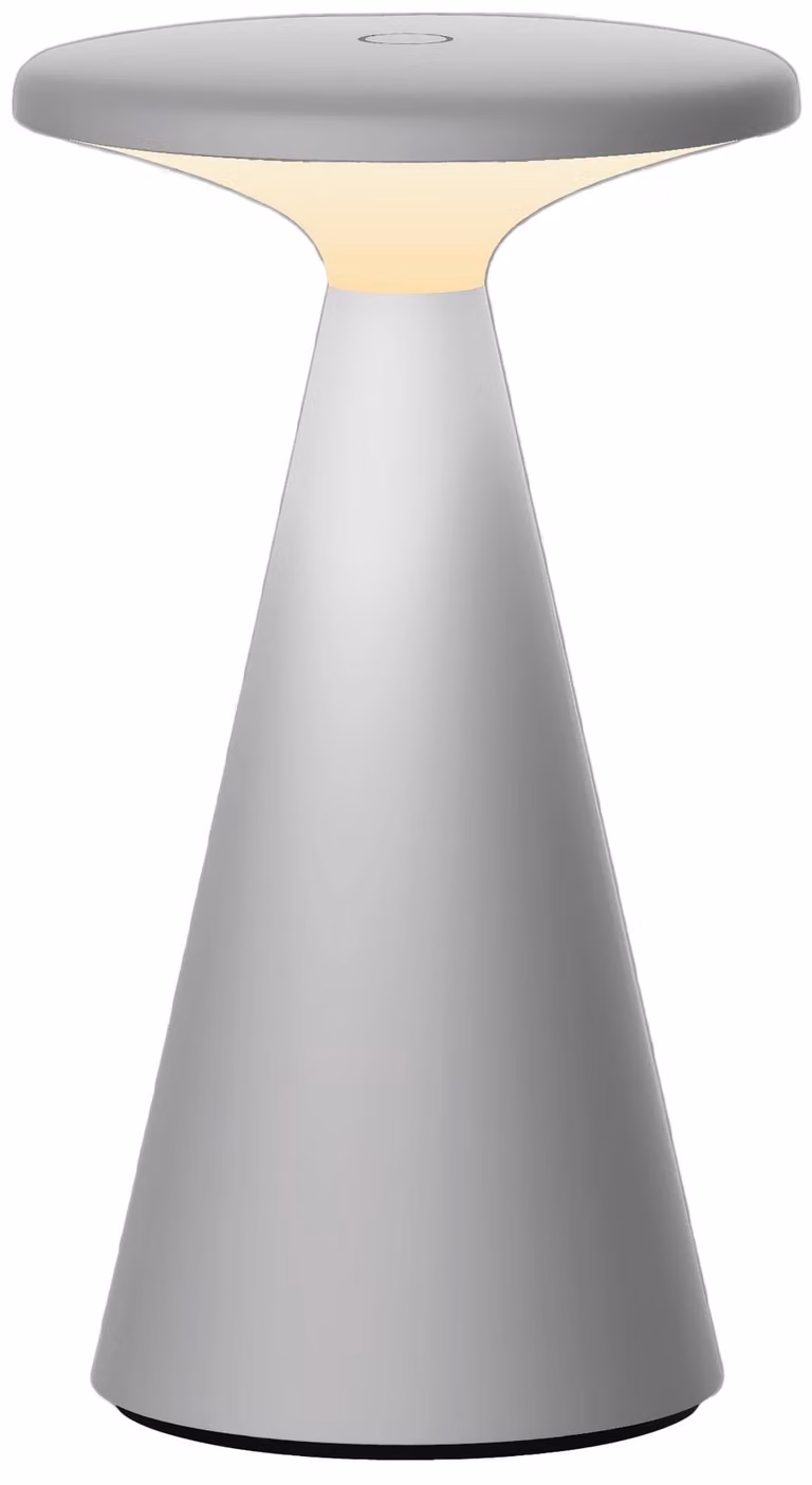 MÜLLER-LICHT Lampada da tavolo ricaricabile a LED 27700207, dimmerabile, 2700K, bianco caldo, grigio