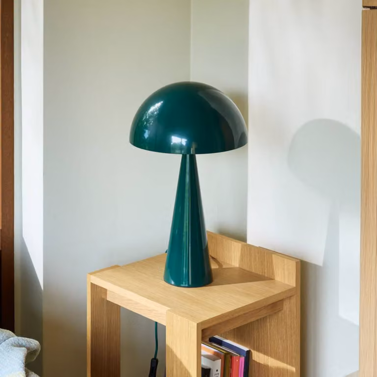 Hübsch Lampada da tavolo Mush, Verde, Camera da letto, Metallo, Moderno, Lampada da tavolo