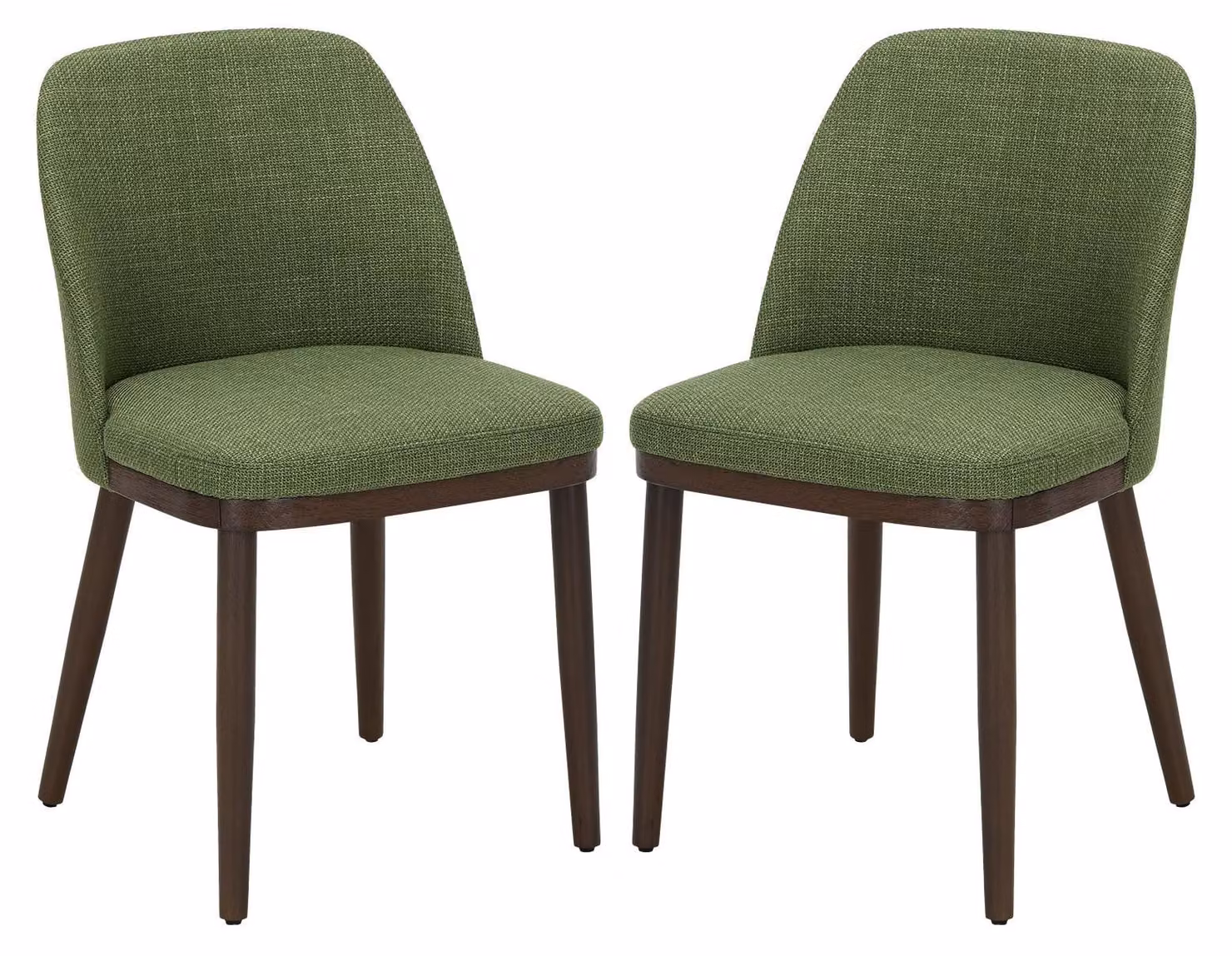 COLAMY Set da 2 sedie da pranzo – Sedie di design con rivestimento in tessuto e gambe in legno massello, ideali per il soggiorno, la cucina o la sala da pranzo – Verde