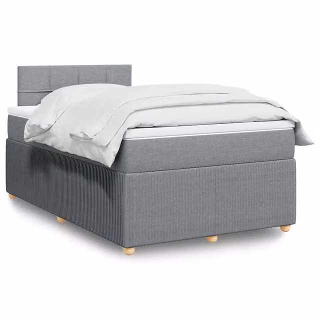 Letto Ibrido vidaXL con Materasso a Molle e Struttura in Legno di Pino, Grigio e Bianco, L/P/H: 120 x 200 cm