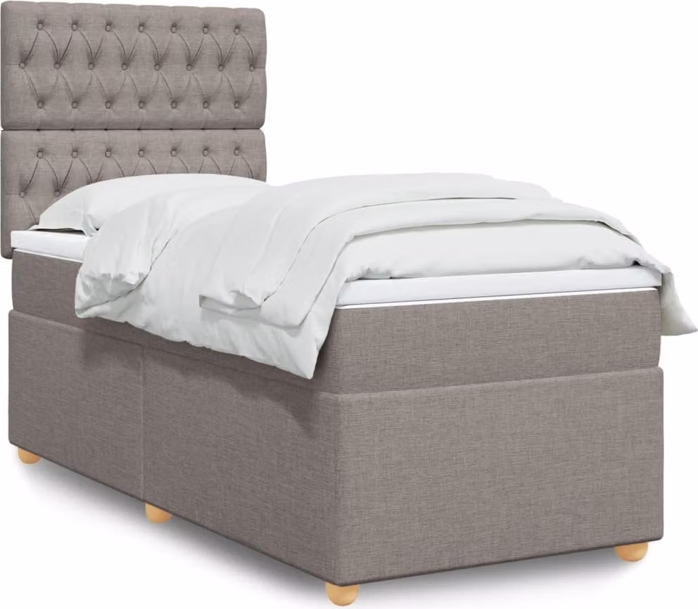 Maison Exclusive - Letto boxspring con materasso Taupe 80x200 cm Tessuto
