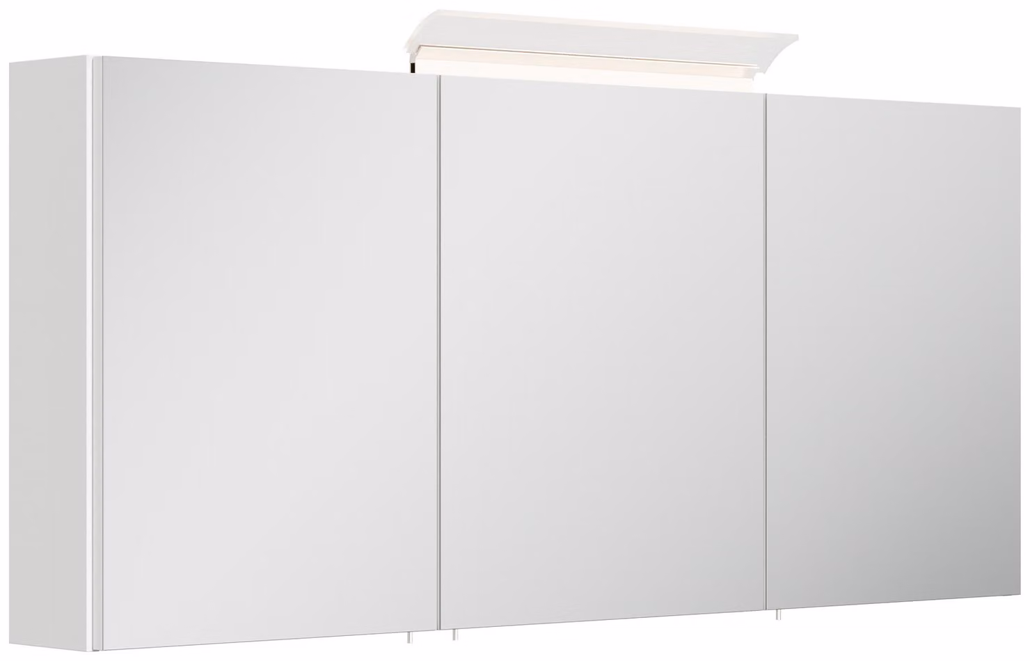 Specchiera 140cm incl. lampada LED di design e ripiani in vetro bianco lucido