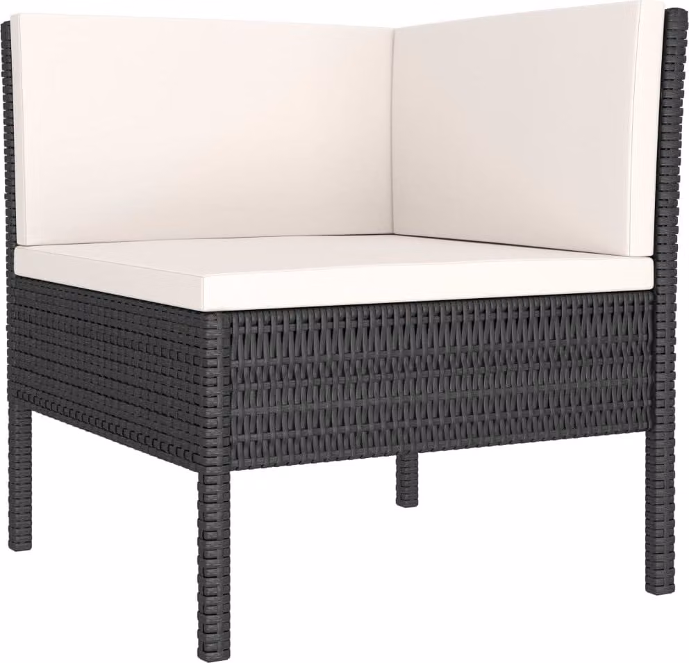 Set Divani da Giardino 10 pz con Cuscini in Polyrattan Nero