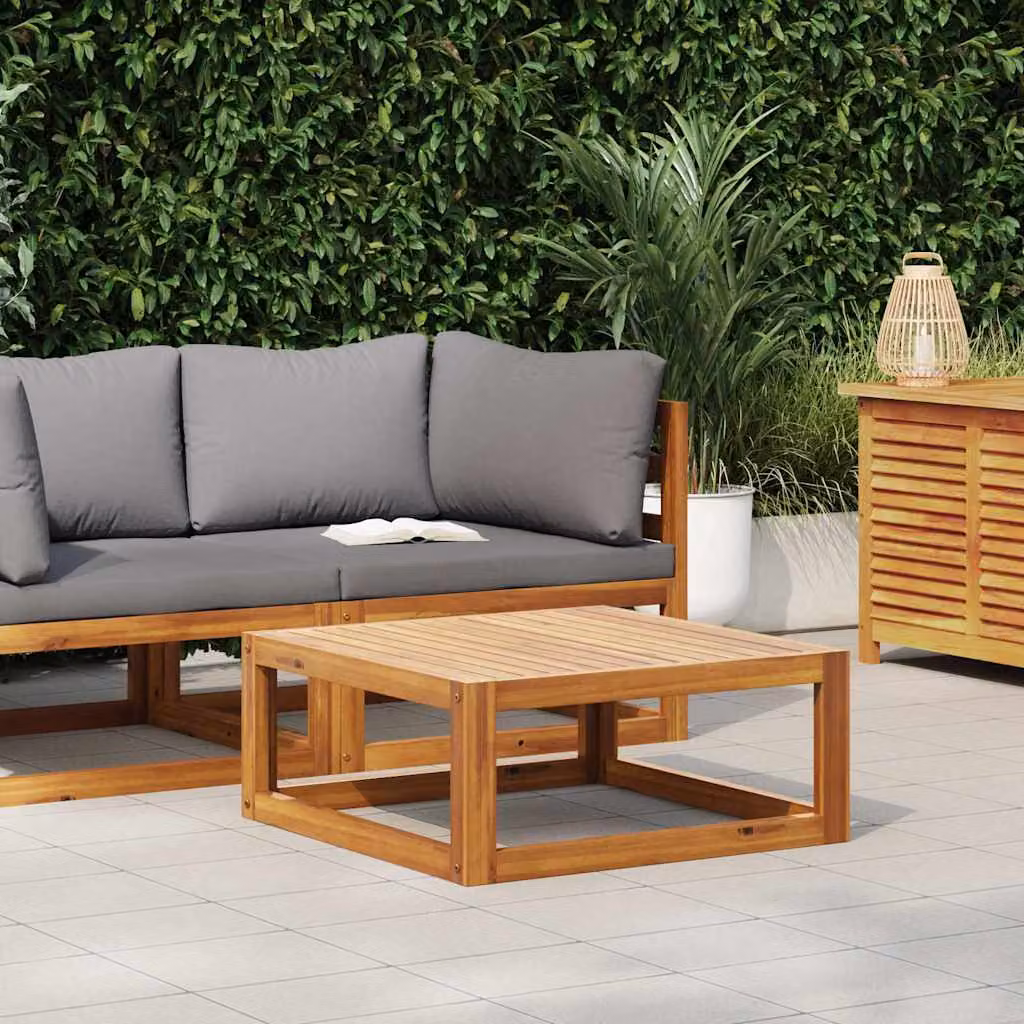 vidaXL Tavolino da Caffè Quadrato in Legno di Acacia Marrone L: 68 cm, P: 68 cm, H: 29 cm