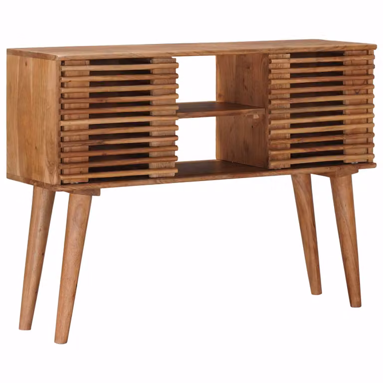 Tavolino rettangolare minimalista vidaXL in legno di acacia marrone L: 60 cm, P: 30 cm, H: 75 cm