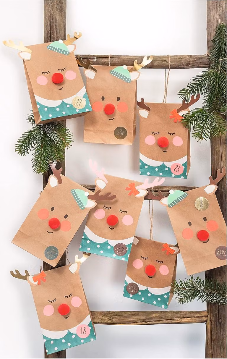 folia 9384 folia Set calendario dell'avvento RED NOSE REINDEER, 216 pezzi