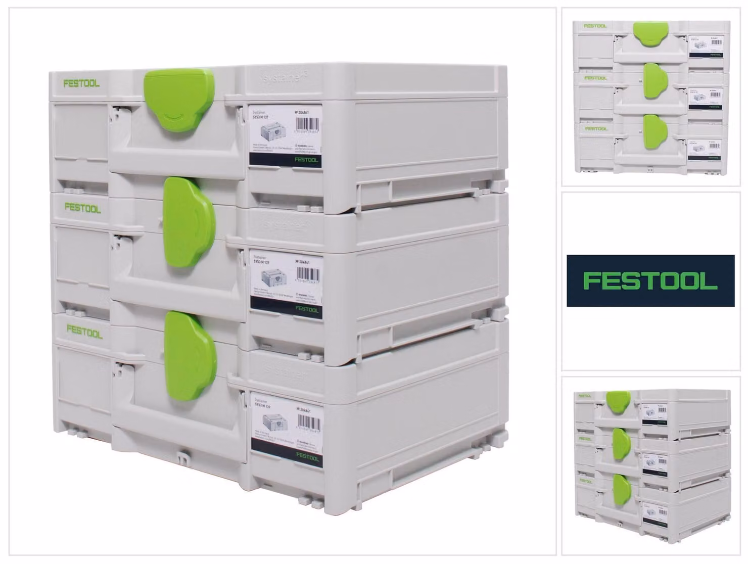 Festool Systainer Set 3x SYS3 M 137 ( 3x 204841 ) 10,4 litri 396x296x137mm Valigia portautensili collegabile
