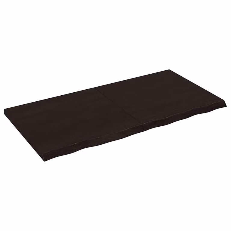Piano Tavolo in Rovere Massello con Bordo Naturale vidaXL, Marrone, L: 120 cm, P: 60 cm, H: 28,8 cm