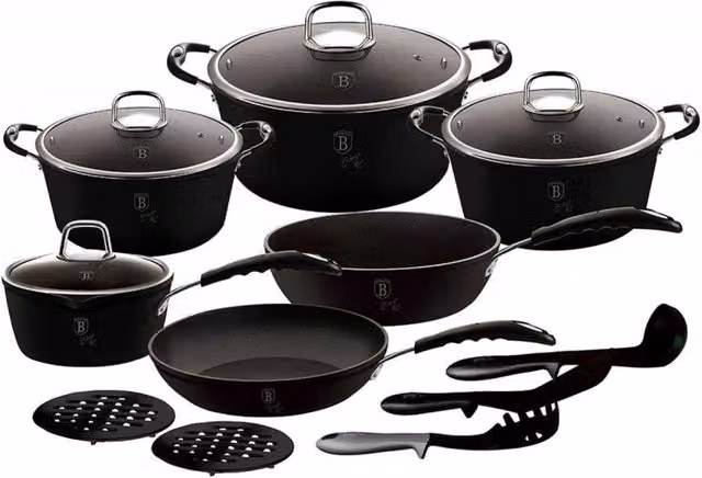 Berlinger haus BH-6129 Set di pentole in granito con manici Soft Touch