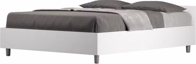 Letto Matrimoniale francese 140x200 cm Nuamo - Contenitore,Bianco Frassino