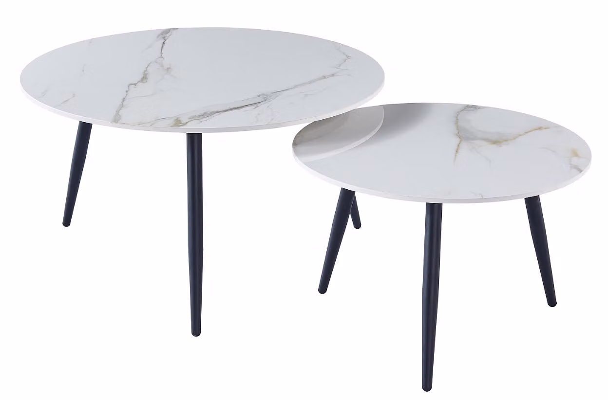 Set di tavolini da soggiorno HARDI 4 - bianco / nero opaco