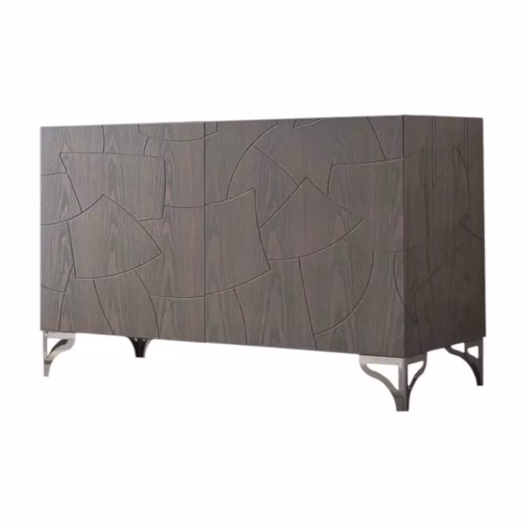 Madia contemporanea con 2 ante in legno massello e gambe in acciaio Mobili 2G L/P/H: 120 x 45 x 73 cm