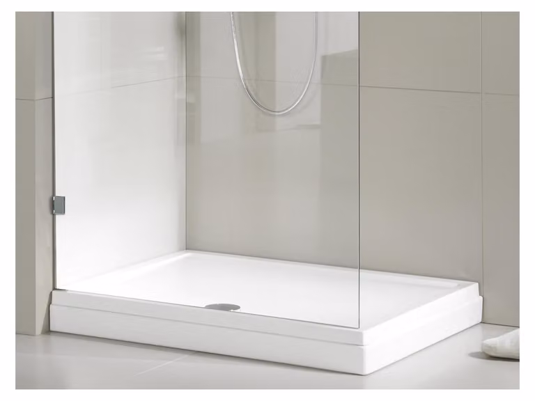 RIHO Davos receveurs de douche rectangulaires, écoulement 90mm, avec pieds et tablier, blanc brillant, D002006005, D002006005