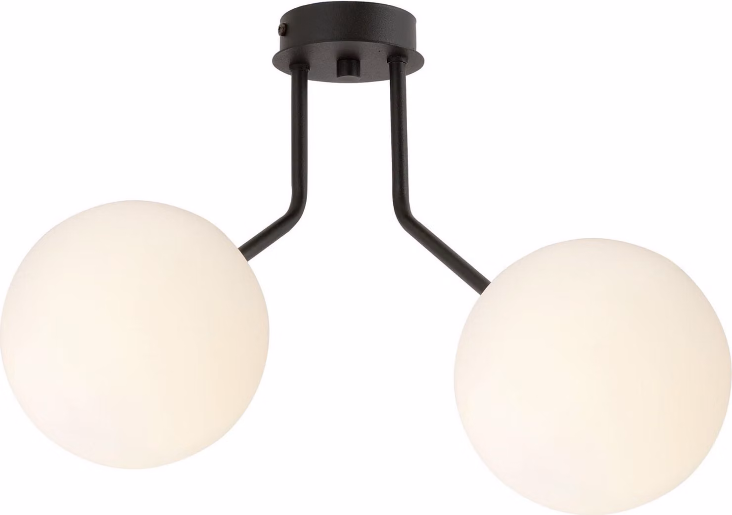 Lampada da soffitto Emibig 2xE14 40W NOVA 2 NERO/OPAL 1138/2
