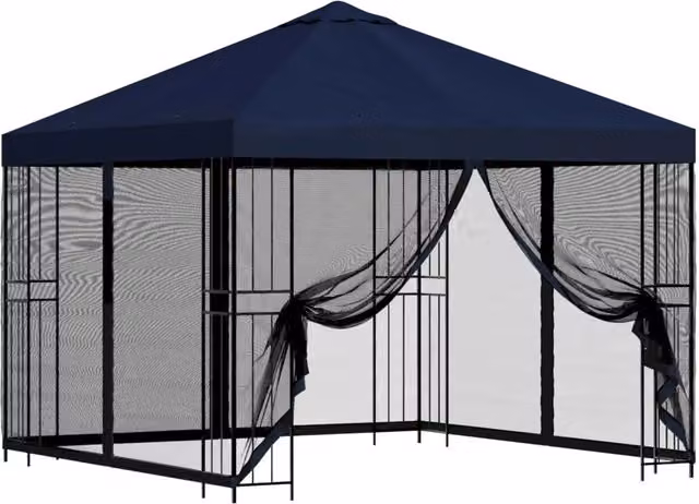 Gazebo | Pergolato da giardino con pareti laterali 3 x 3 m Blu
