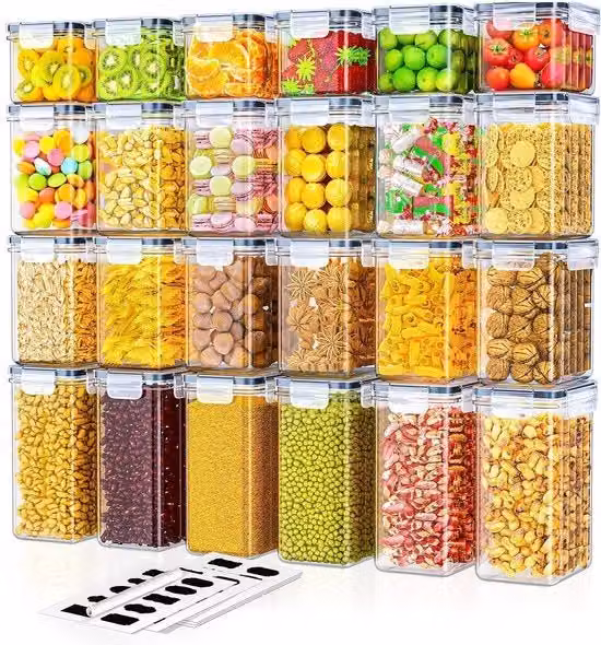 Scatole di stoccaggio a prova d'aria - Organizzatore di cucina - Set da 24