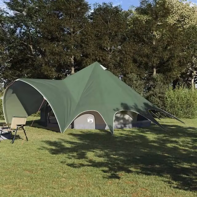 Tenda Teepee 9 Persone 9 persona Verde e Grigio 42004017