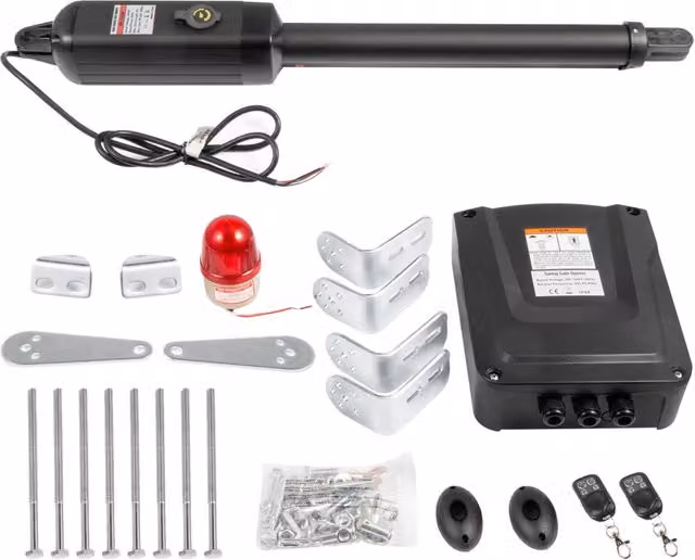 Apriporta Elettrico Automatico a Battente Singolo 80W 24V per Cancello Garage Giardino Portata 380kg 5,5m con Telecomando IP44
