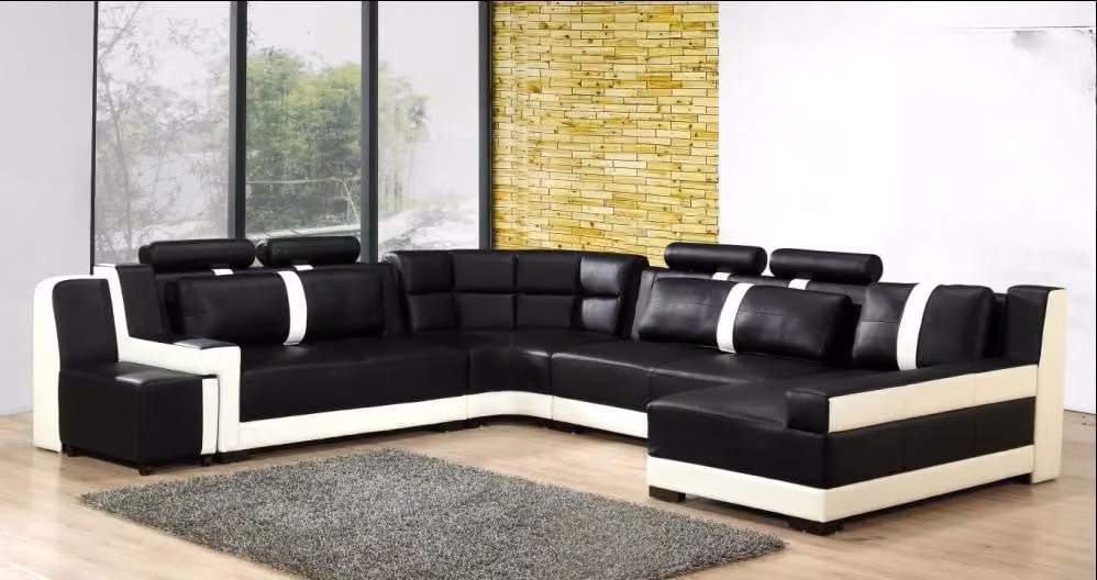 Ecksofa Wohnlandschaft + USB Polster Eckgarnitur Design Couch Moderne Leder Sofa